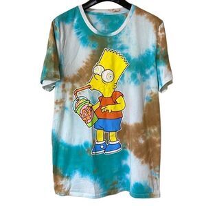 The Simpsons 20th Century Fox Women’s Tie Dye Bart Simpson Graphic Shirt Sz L